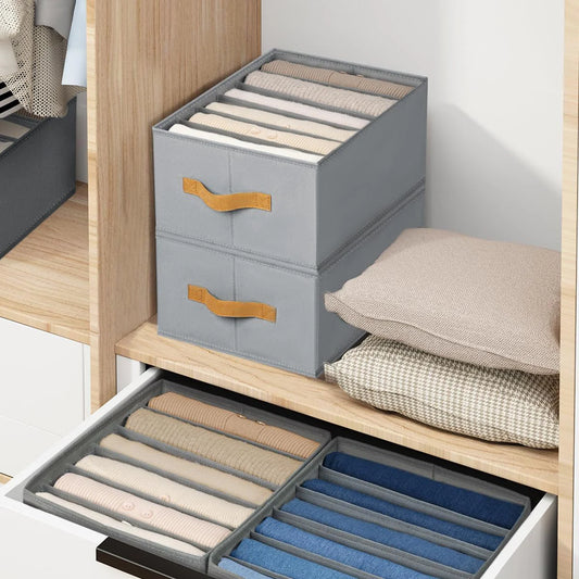 Premium Foldable Clothes Storage Organizer – Pack of 6 | Space-Saving Wardrobe Box